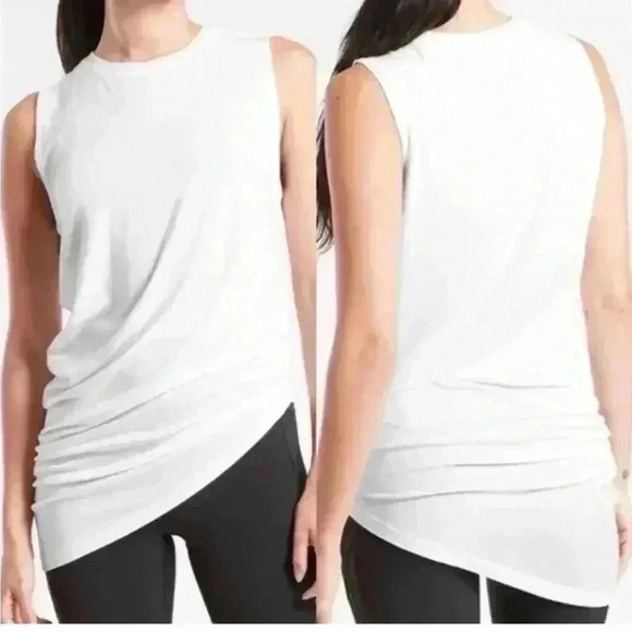 Athleta Cloudlight Restore Asymmetric Tank Top in White Size XXS - Picture 1 of 4